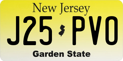 NJ license plate J25PVO