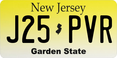 NJ license plate J25PVR