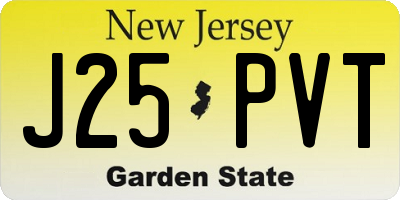 NJ license plate J25PVT