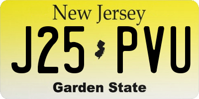 NJ license plate J25PVU