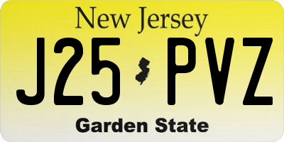 NJ license plate J25PVZ