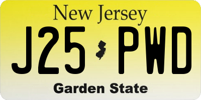NJ license plate J25PWD