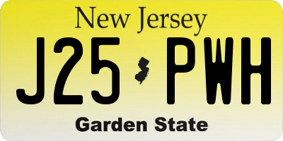 NJ license plate J25PWH