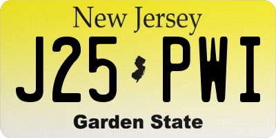 NJ license plate J25PWI