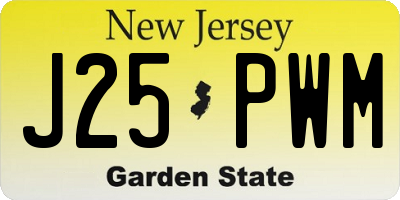 NJ license plate J25PWM