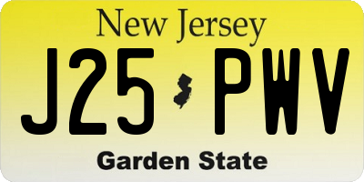 NJ license plate J25PWV