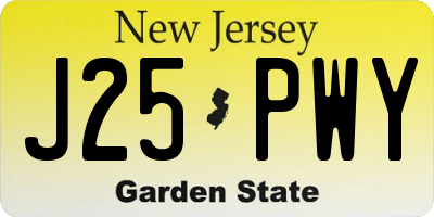 NJ license plate J25PWY