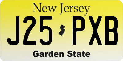 NJ license plate J25PXB