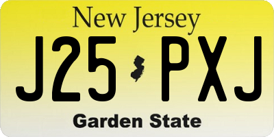 NJ license plate J25PXJ