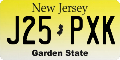 NJ license plate J25PXK