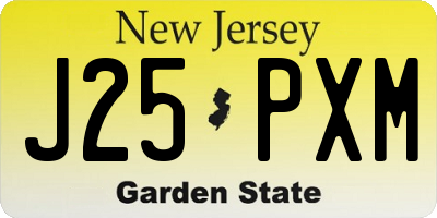 NJ license plate J25PXM