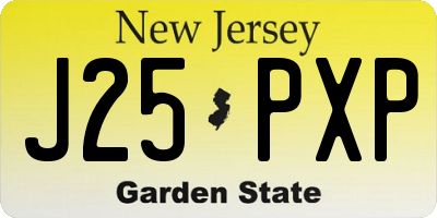 NJ license plate J25PXP