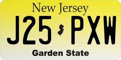 NJ license plate J25PXW
