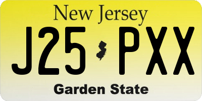 NJ license plate J25PXX
