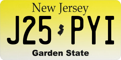 NJ license plate J25PYI
