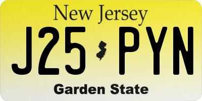 NJ license plate J25PYN