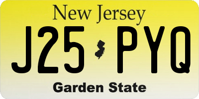 NJ license plate J25PYQ