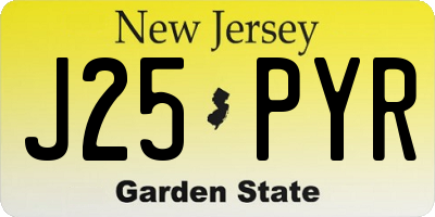 NJ license plate J25PYR