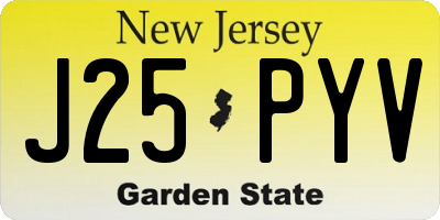 NJ license plate J25PYV
