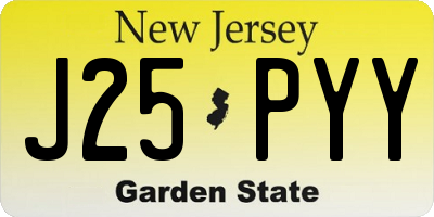 NJ license plate J25PYY