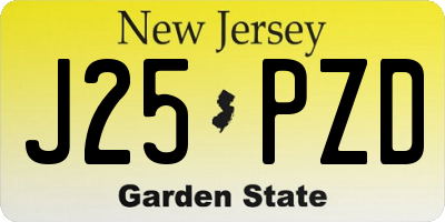 NJ license plate J25PZD