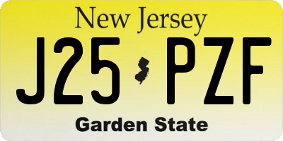NJ license plate J25PZF
