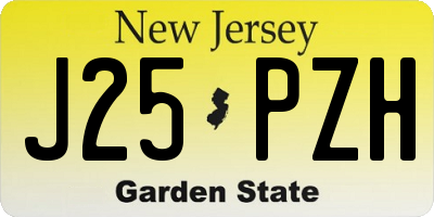 NJ license plate J25PZH