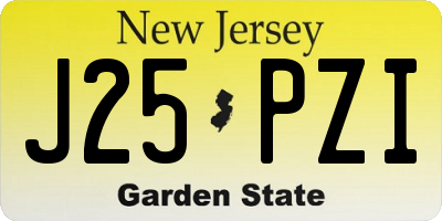 NJ license plate J25PZI