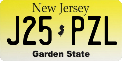 NJ license plate J25PZL