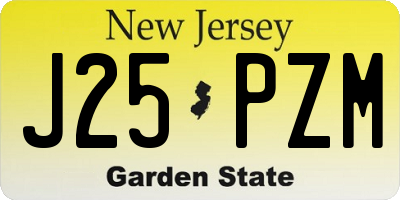 NJ license plate J25PZM