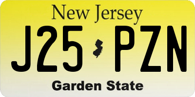 NJ license plate J25PZN