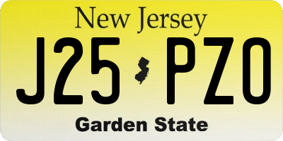 NJ license plate J25PZO