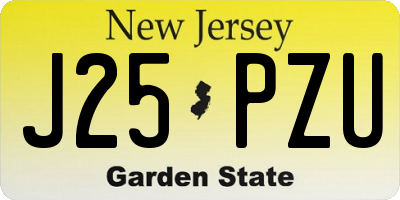 NJ license plate J25PZU