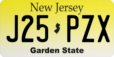 NJ license plate J25PZX