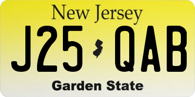 NJ license plate J25QAB