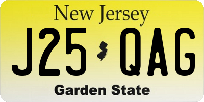 NJ license plate J25QAG