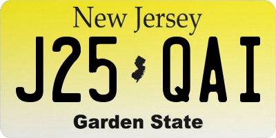 NJ license plate J25QAI