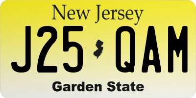 NJ license plate J25QAM