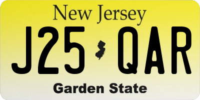 NJ license plate J25QAR