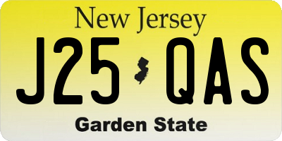 NJ license plate J25QAS