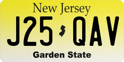 NJ license plate J25QAV