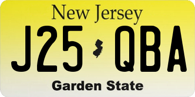 NJ license plate J25QBA