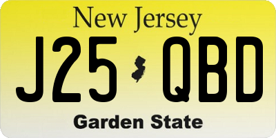 NJ license plate J25QBD