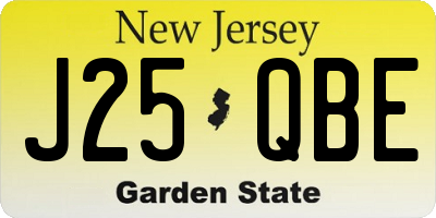 NJ license plate J25QBE