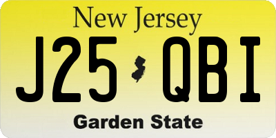 NJ license plate J25QBI