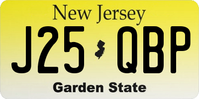 NJ license plate J25QBP