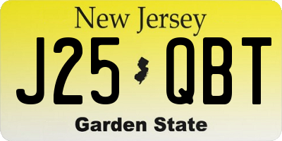 NJ license plate J25QBT