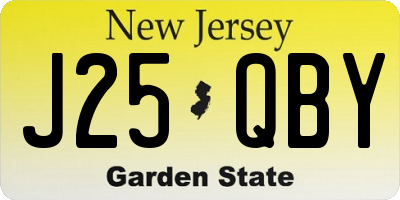 NJ license plate J25QBY