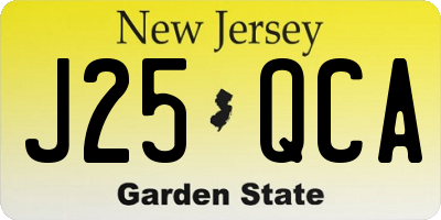 NJ license plate J25QCA