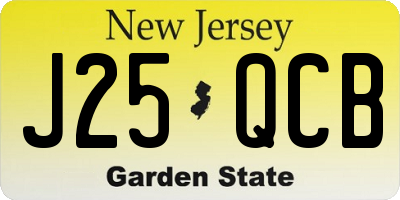 NJ license plate J25QCB